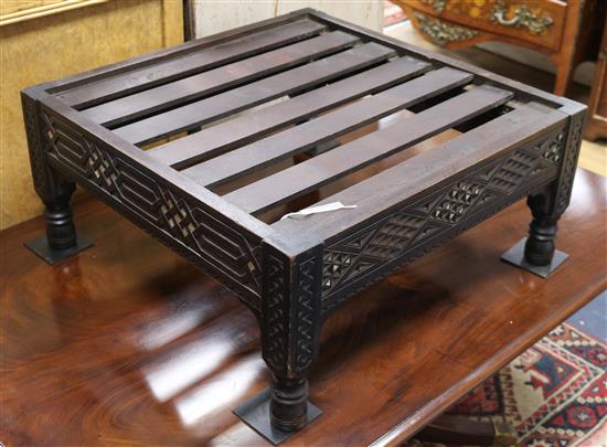 A North African hardwood stool W.60.5cm